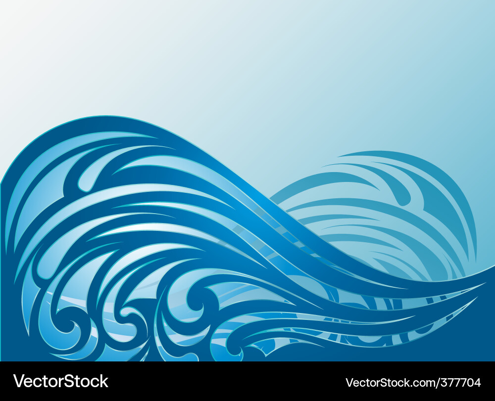 Dynamic Ocean Waves Vector Image