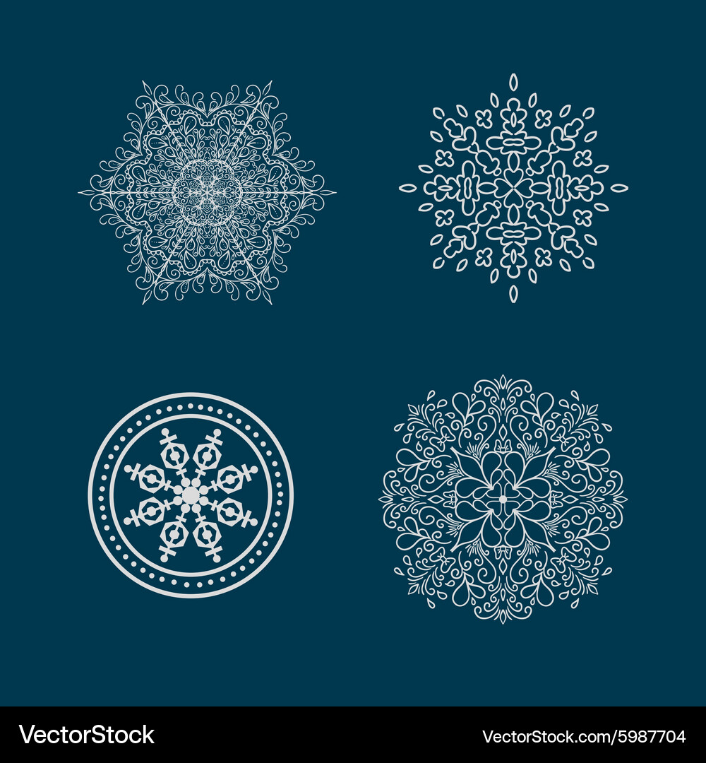 Elegant Snowflake Patterns Vector Image