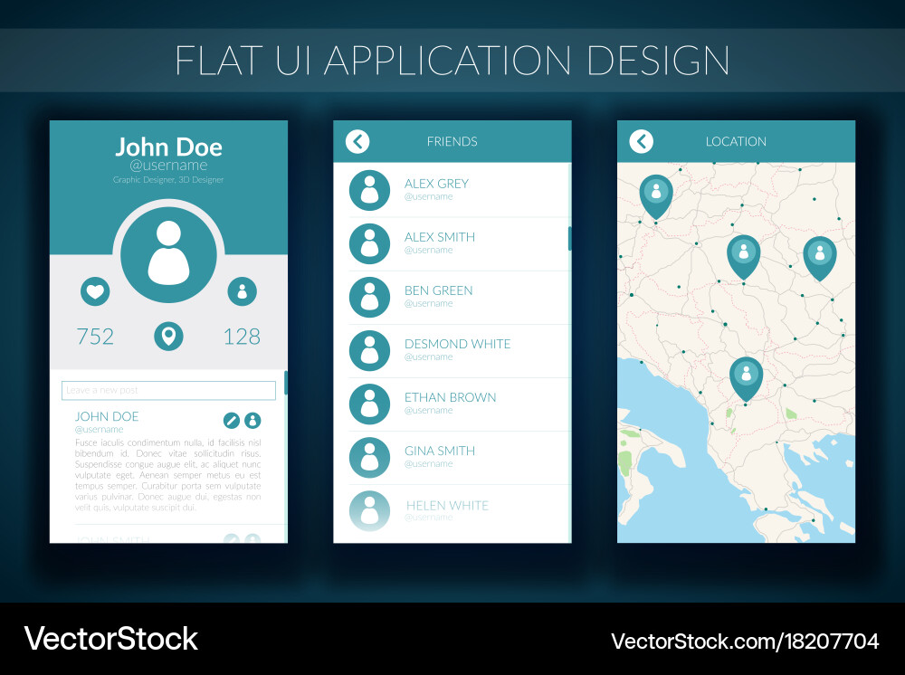 Flat ui design concept vector image