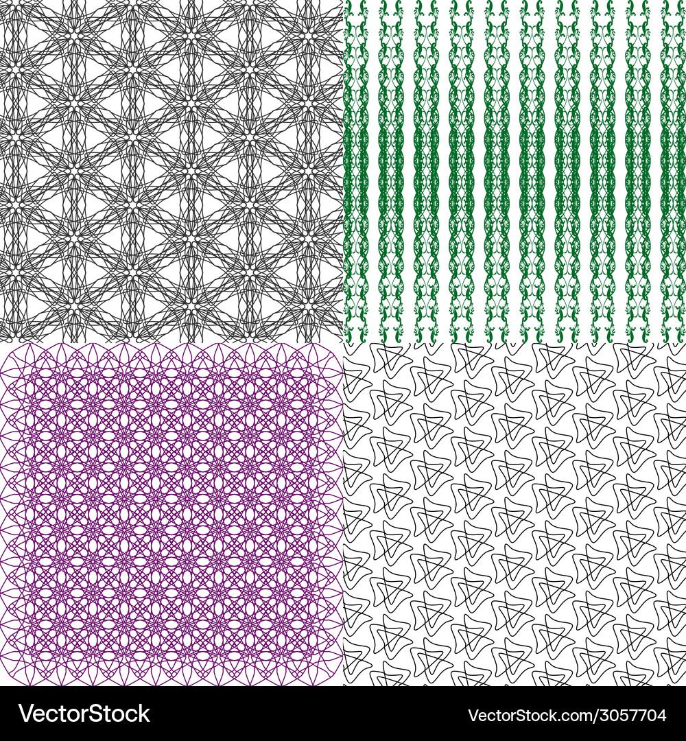 Geometric patterns tiling set of abstract vintage Vector Image