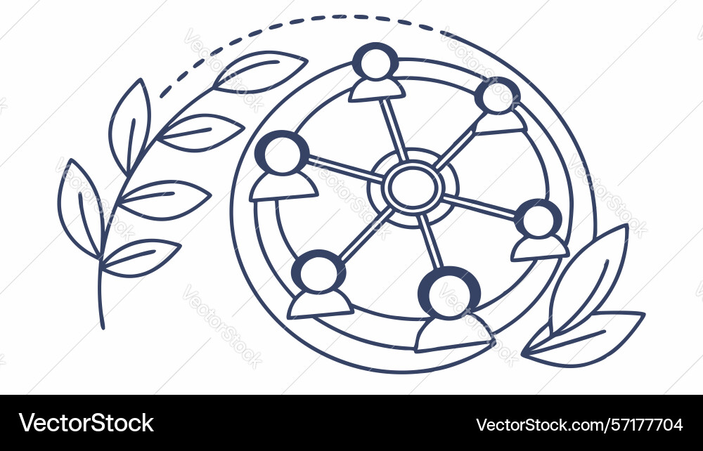 Global communication network interconnected world vector image