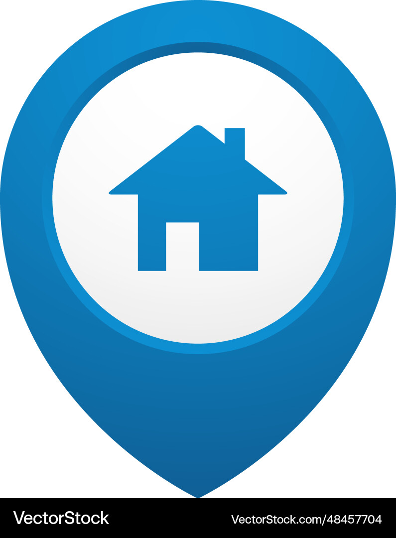 Home map pointer blue geo pin marker Vector Image