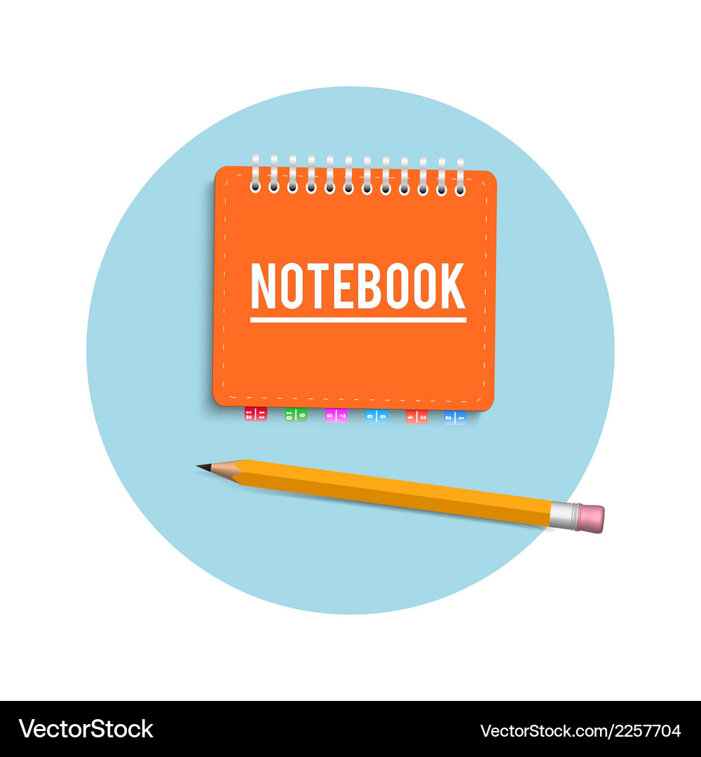 Notebook and pencil Vector Image