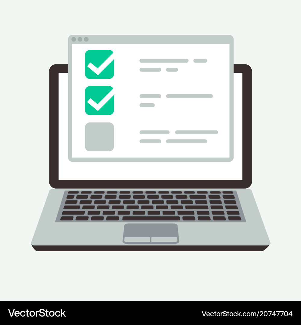 Online Quiz & Checklist Display vector image
