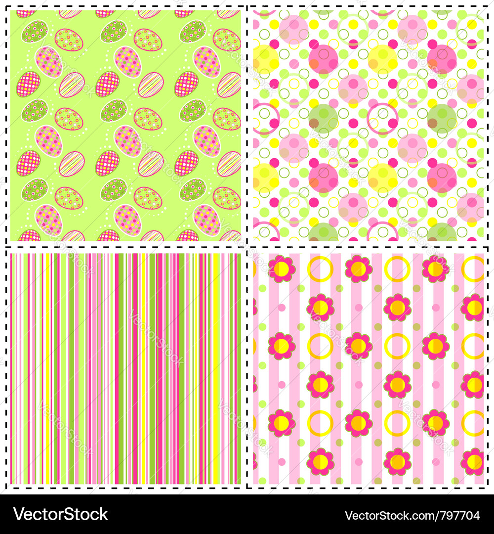 Set of patterns with flower stripe and shape Vector Image