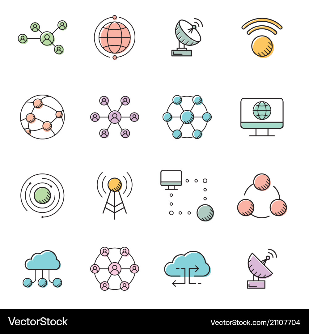 Simple set of big data database cloud computing Simple set of big data database cloud computing vector image