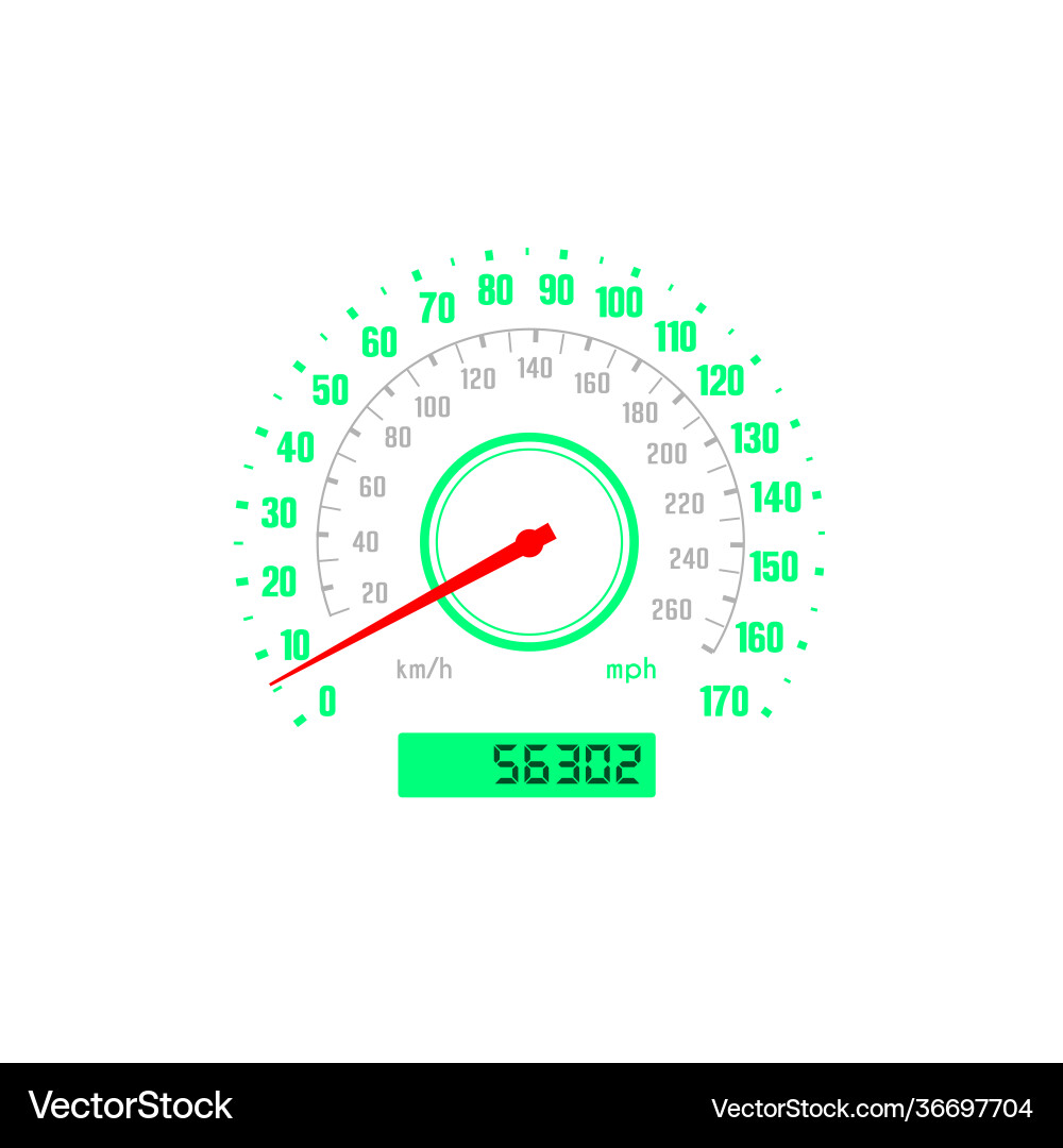 Speedometer car gauge with scale speed auto dial vector image