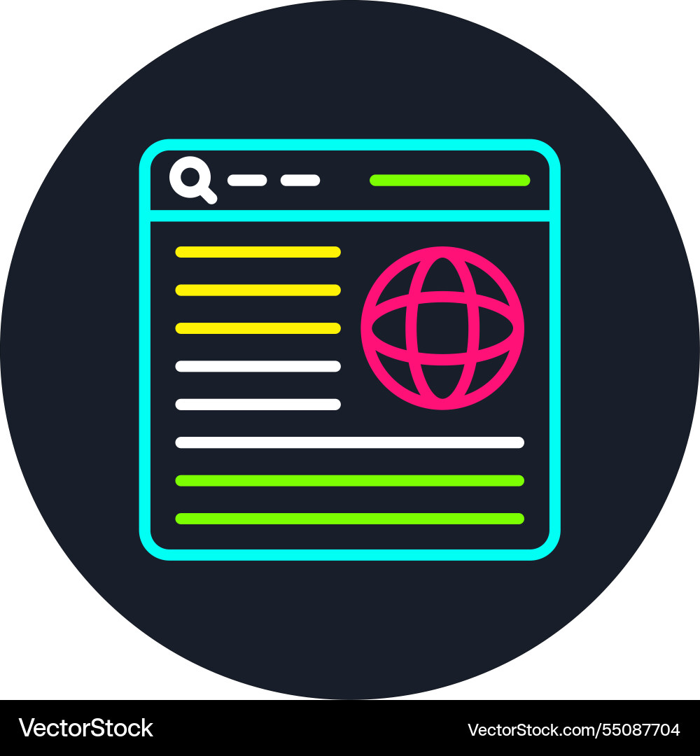 Web browser line multi color icon vector image