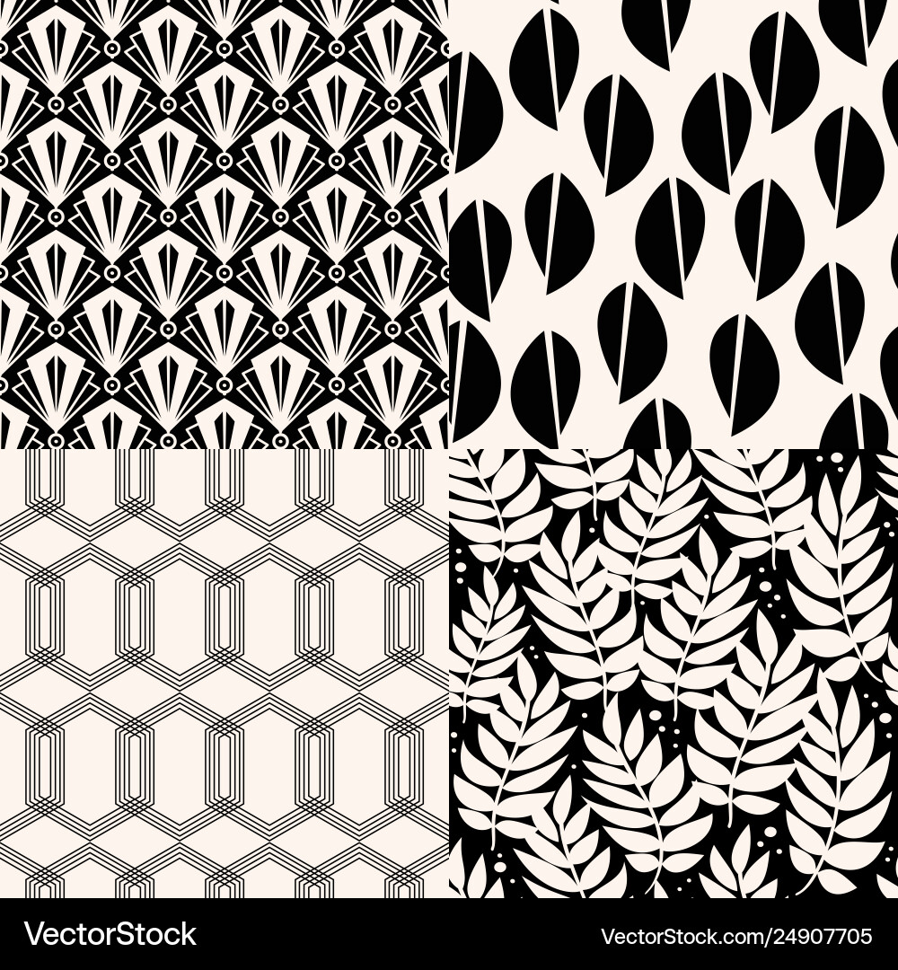 Black Abstract Pattern Set vector image