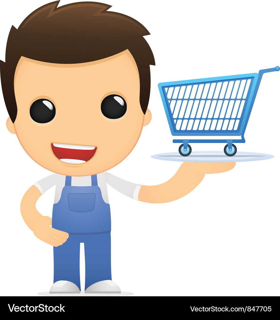 Cartoon Mechanic Character Vector Image
