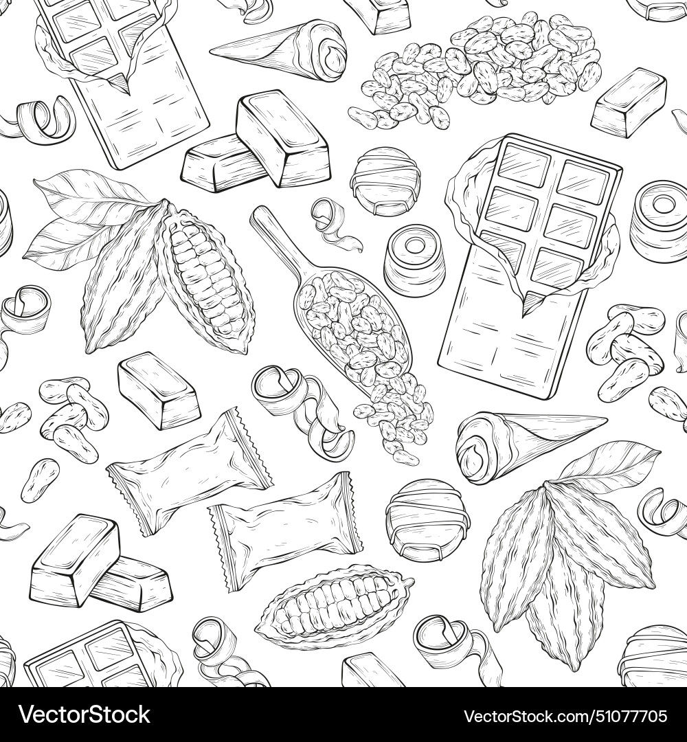 Chocolate Cocoa Bean Pattern vector image