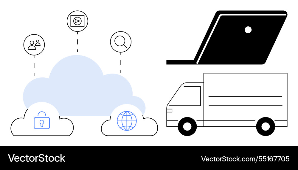 Cloud computing with data security global Cloud computing with data security global vector image