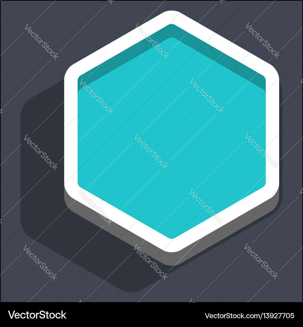 Flat blank hexagon web internet button Flat blank hexagon web internet button Vector Image
