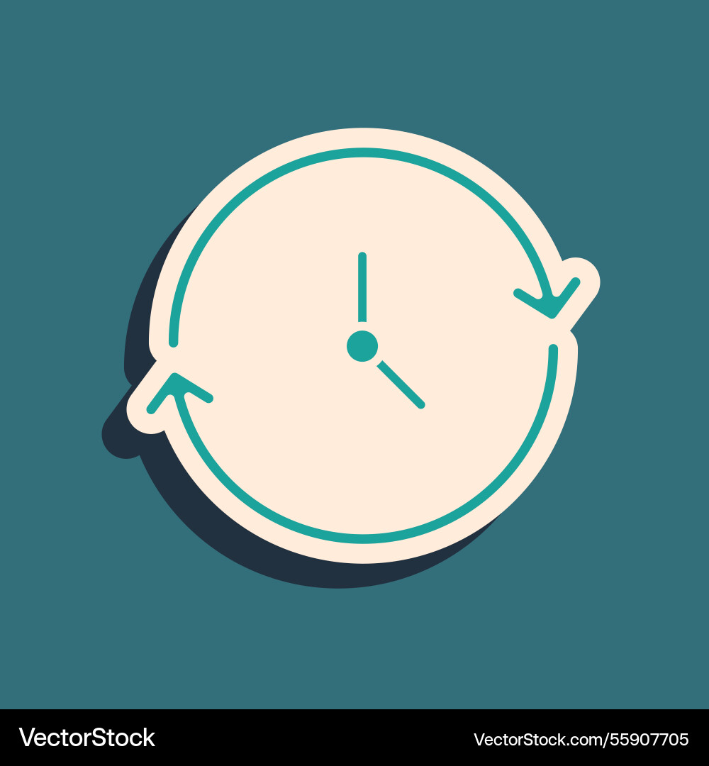 Green clock icon isolated on background Vector Image