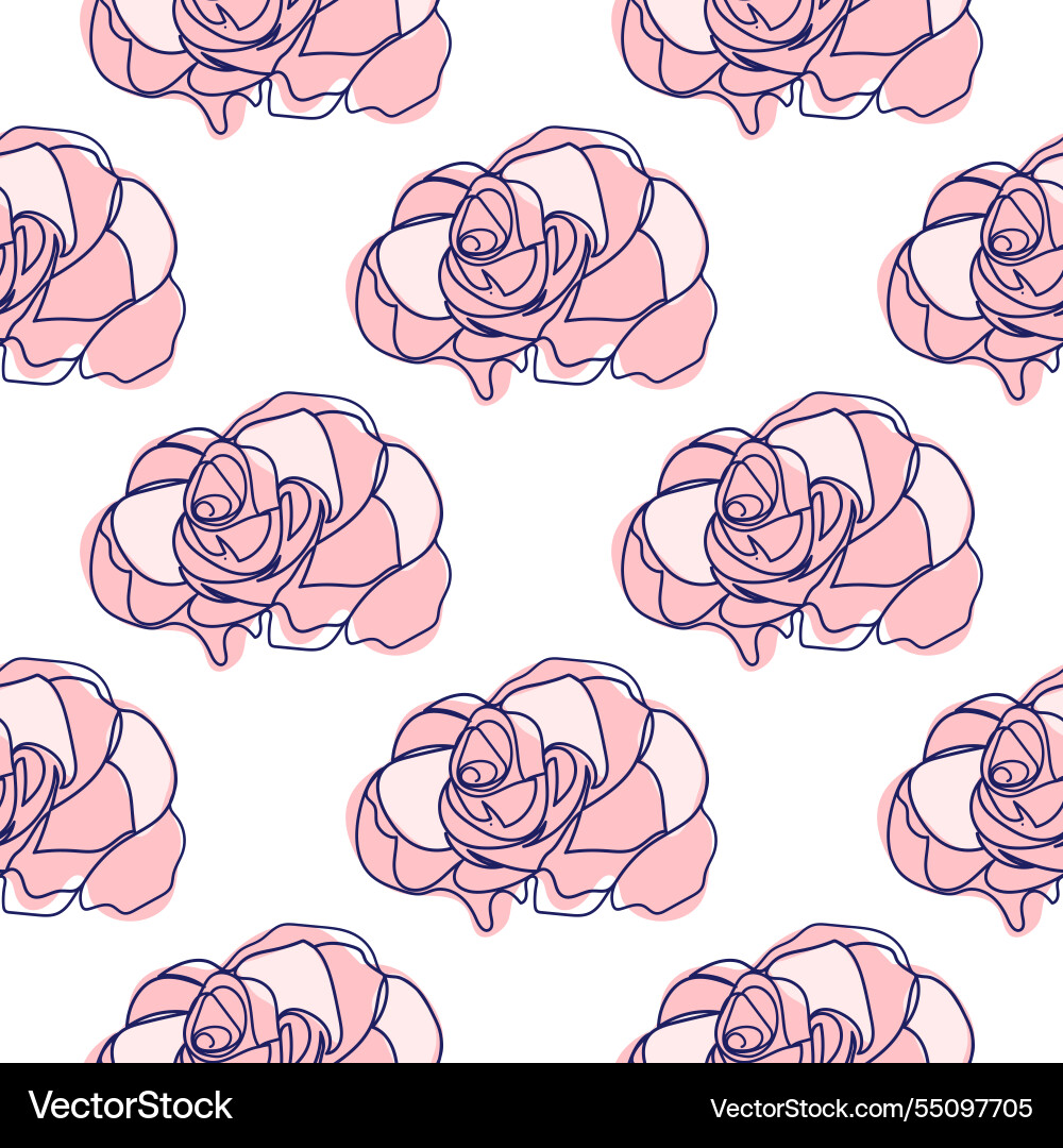 One line seamless modern pattern flowers One line seamless modern pattern flowers vector image