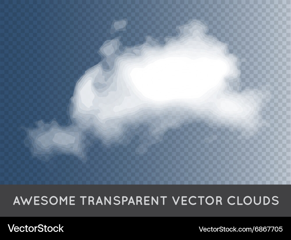 Transparent clouds can be used with any background vector image
