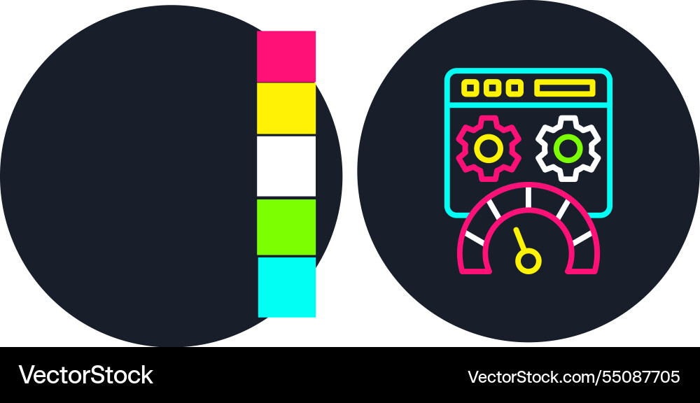 Web line multi color icon Vector Image