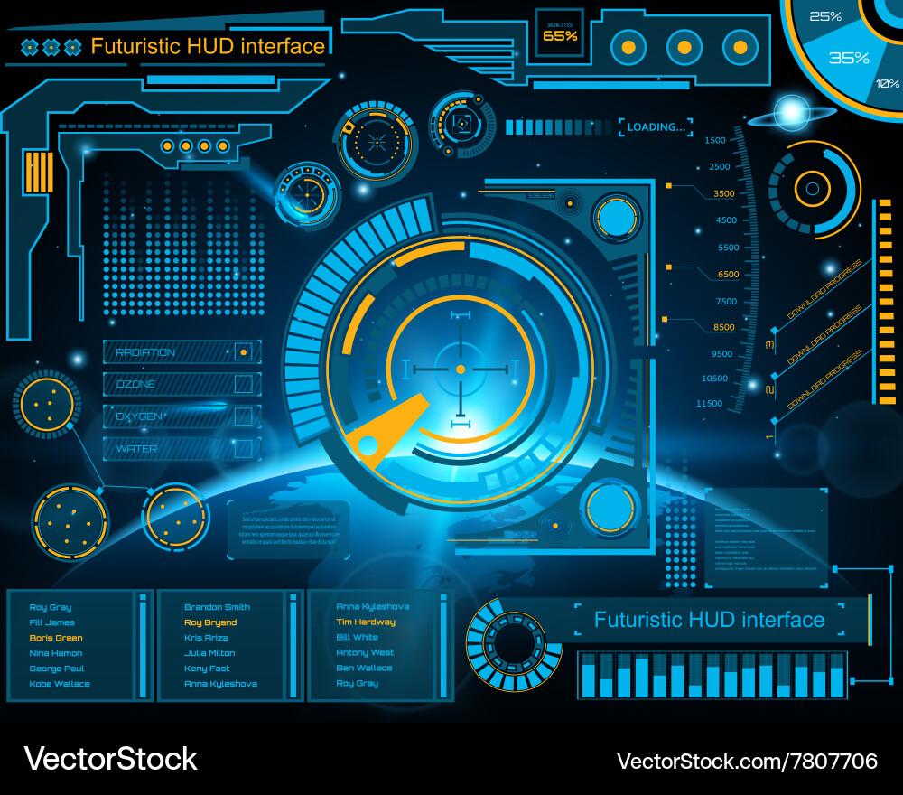 Abstract Futuristic HUD Interface Vector Image