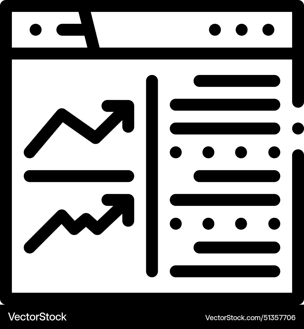 Analytics icon thin linear style design isolated Analytics icon thin linear style design isolated Vector Image