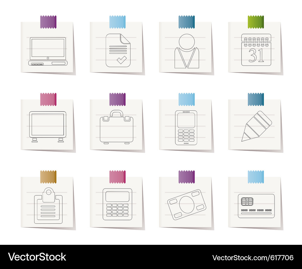 Business and Office Icon Set Vector Image