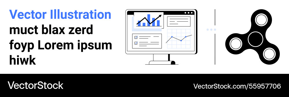 Data analytics dashboard with graphs and fidget Vector Image