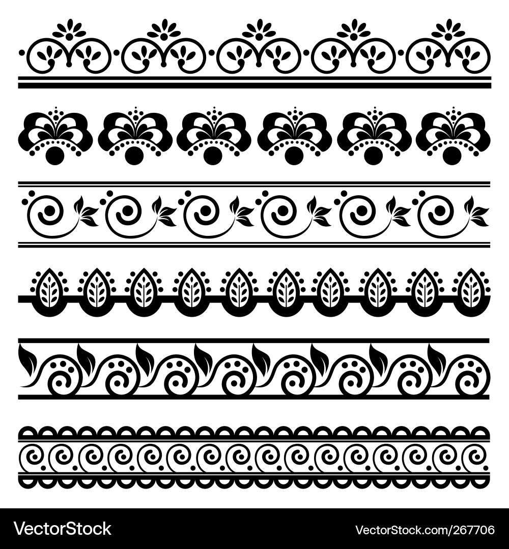 Floral border Royalty Free Vector Image - VectorStock