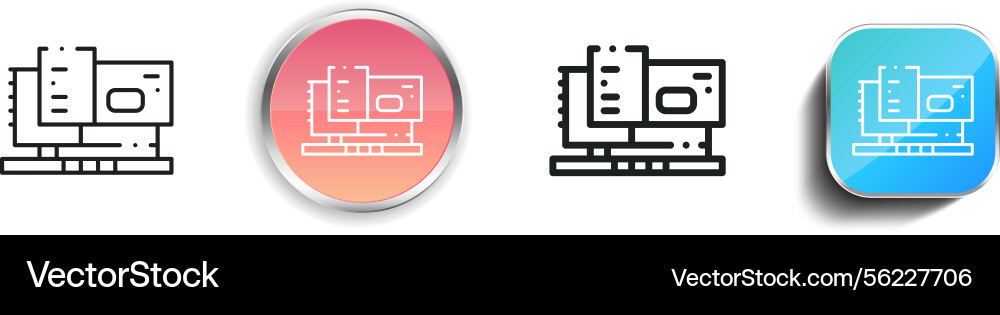 Machinery icon thin linear regular and button Machinery icon thin linear regular and button Vector Image