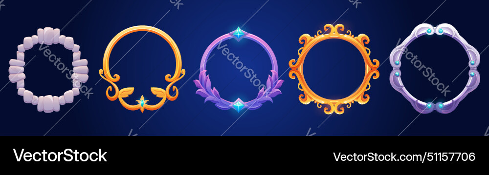 Medieval game frames set Medieval game frames set vector image