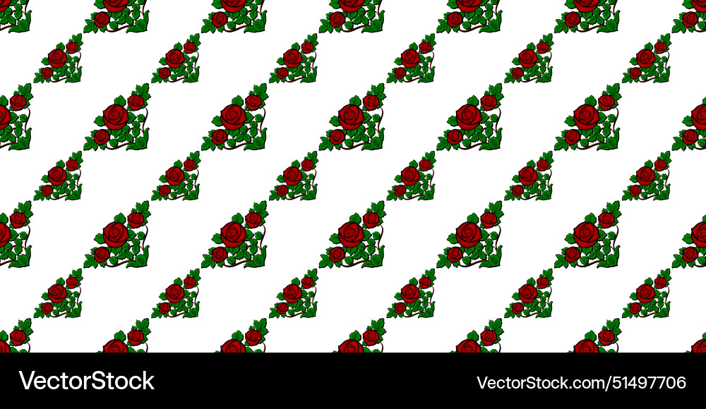 Pattern of red rose flower 41 Royalty Free Vector Image