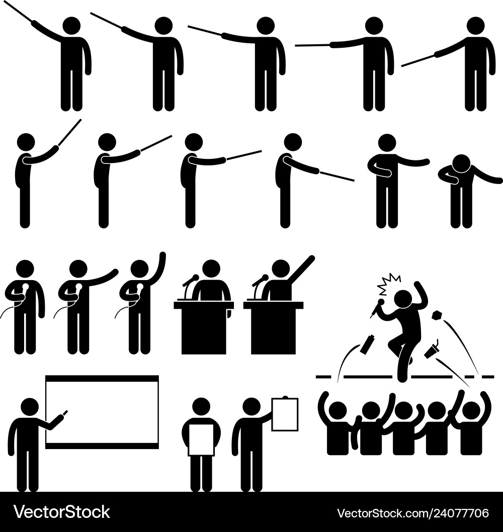 Speaker Presentation Teaching Speech Stick Figure Vector Image Speaker Presentation Teaching Speech Stick Figure Vector 24077706
