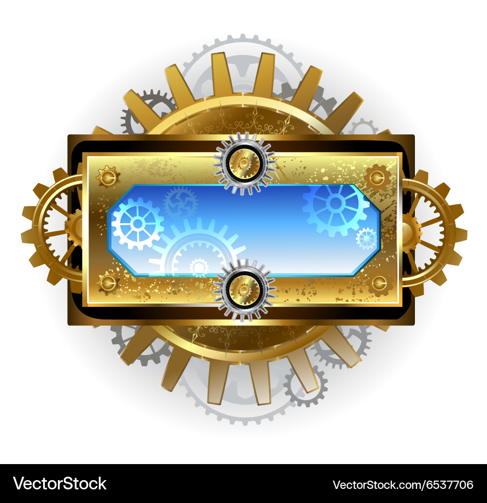 Steampunk Gear Banner Vector Image