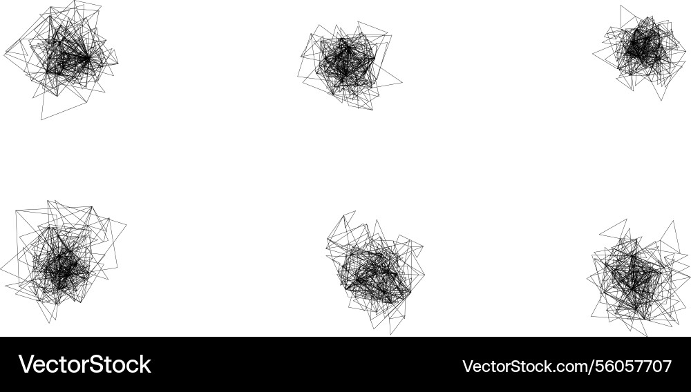 Abstract geometric chaos concept with intersecting vector image
