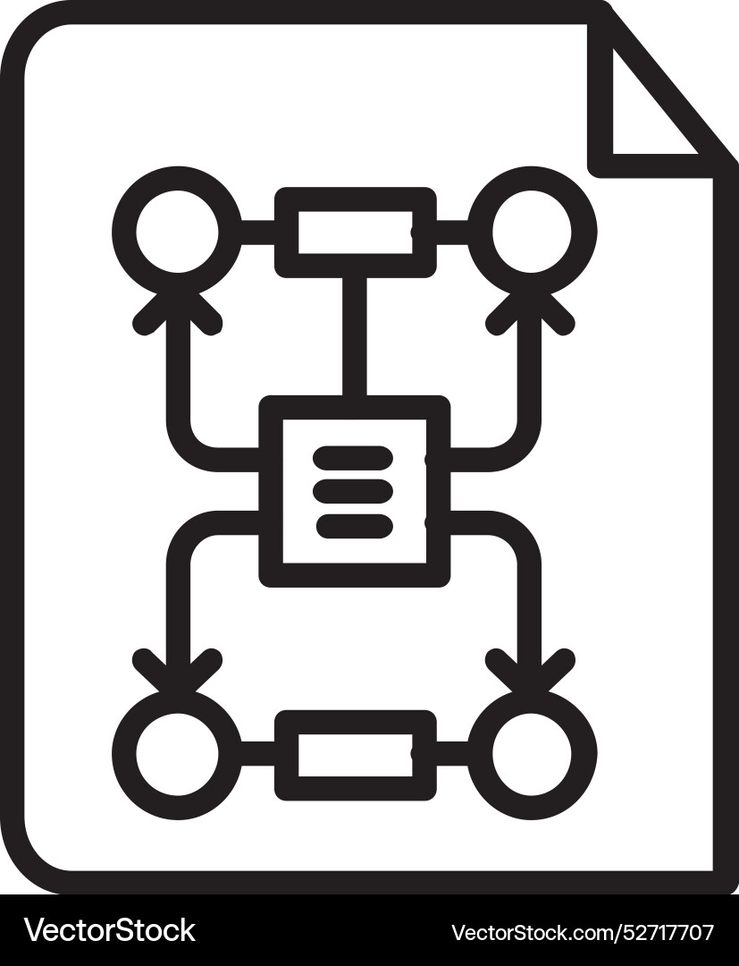 Algorithm line icon design vector image