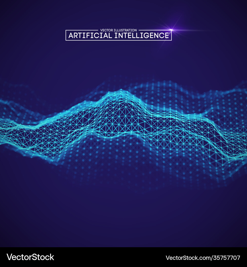 Artificial intelligence communication network Artificial intelligence communication network vector image