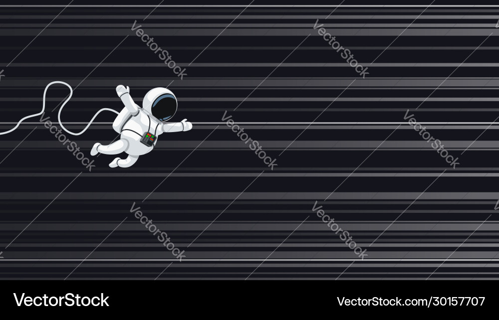 Astronaut flying on light speed vector image