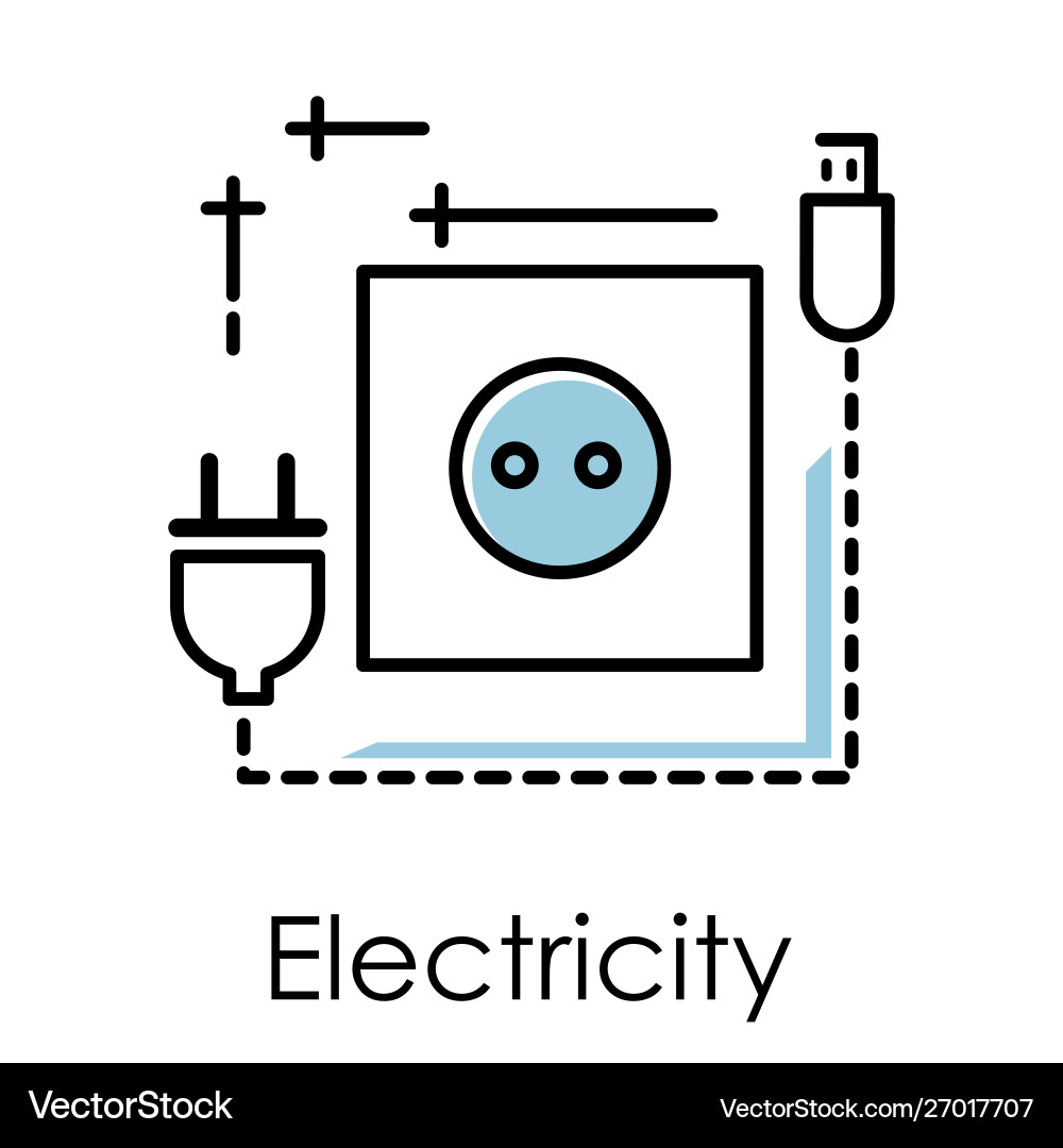 Bitcoin mining electricity isolated icon socket Vector Image