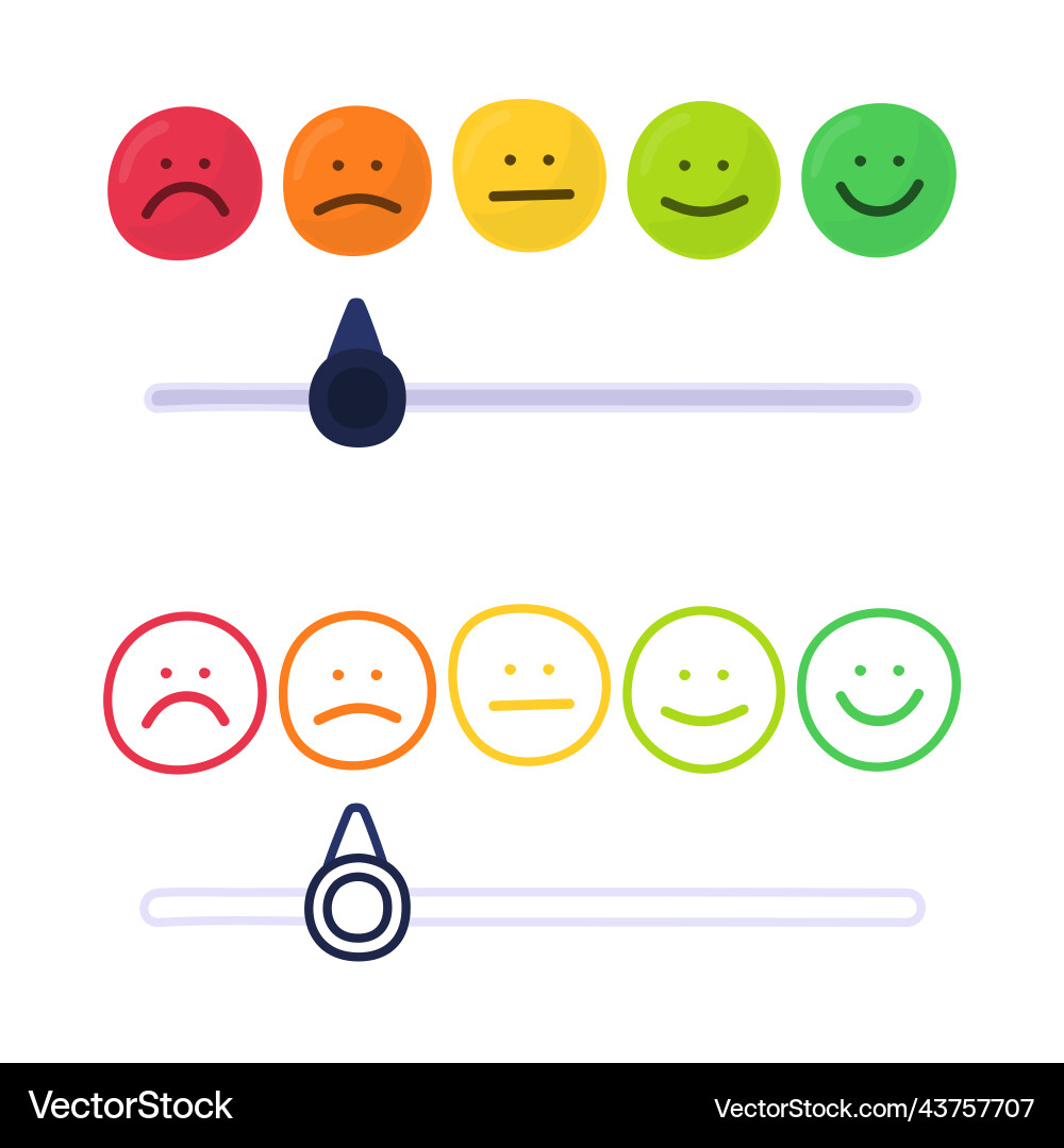 Feedback or rating scale with smiles representing vector image