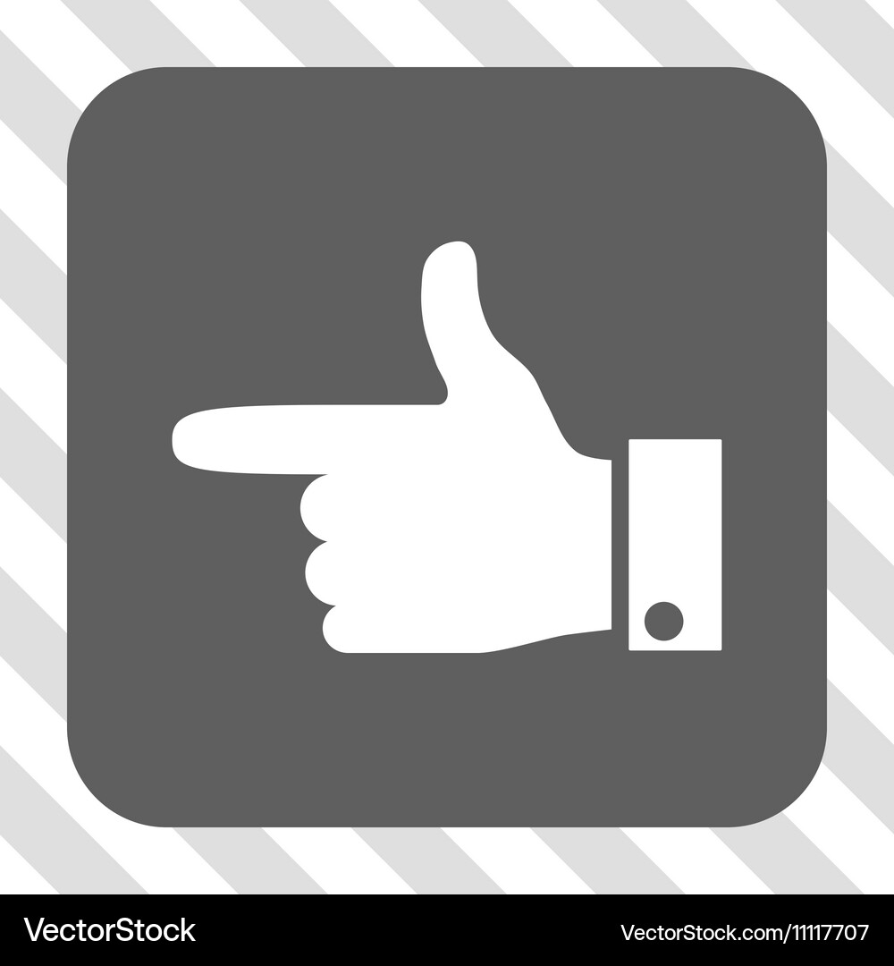 Hand pointer left rounded square button Vector Image