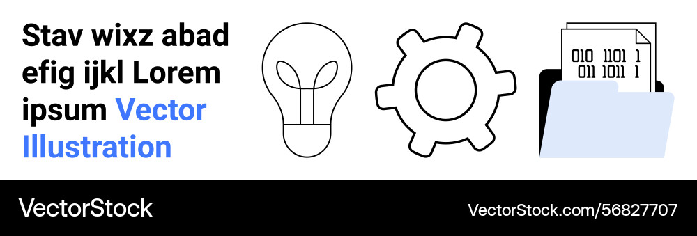 Lightbulb gear and file folder representing Lightbulb gear and file folder representing vector image