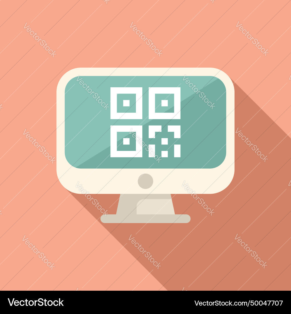 Scan bar code computer icon flat online Scan bar code computer icon flat online vector image