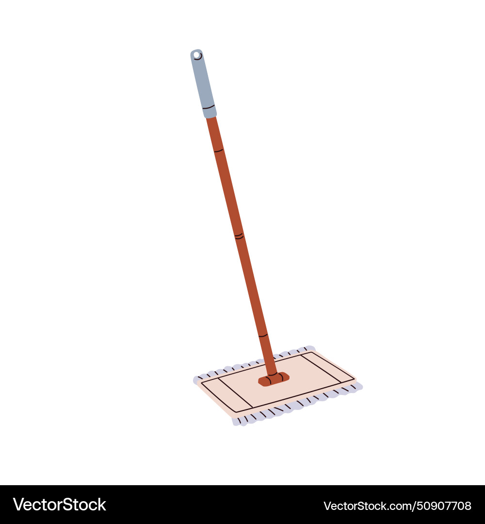 Clean floor mop with stick handle cleaning tool Clean floor mop with stick handle cleaning tool vector image