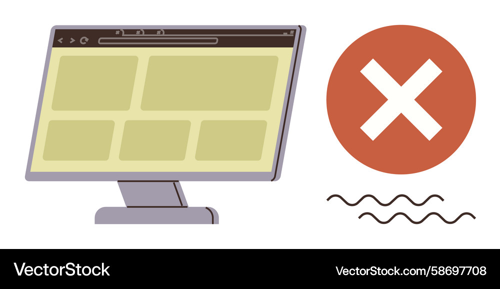 Computer Error Notification Vector Image