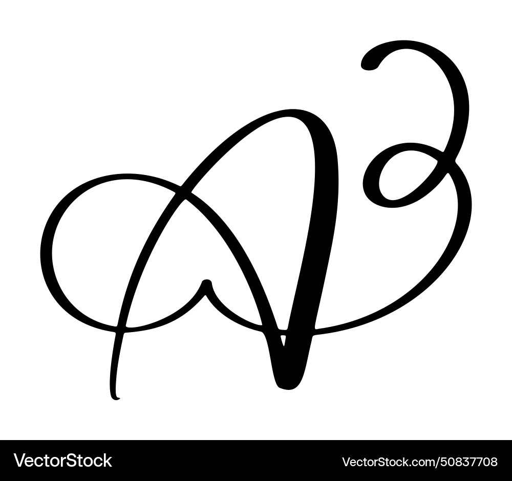 Hand drawn calligraphy letter a script Royalty Free Vector