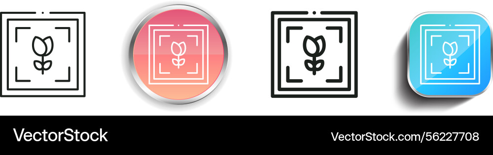 Macro icon thin linear regular and button style vector image