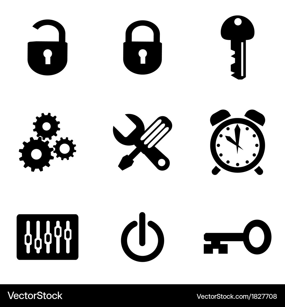 Modern Computer Icons Set Vector Image