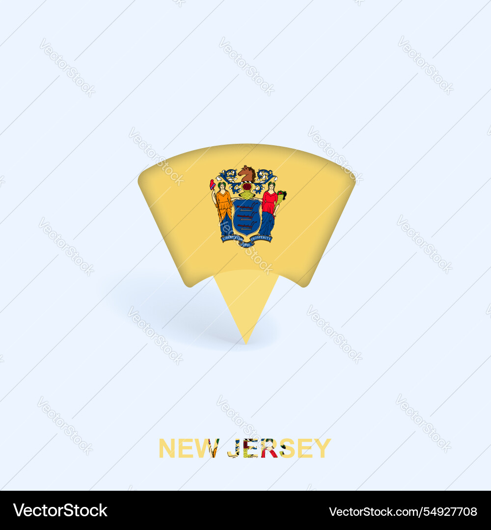 New Jersey Flag Kartenzeiger Design mit Schatten New Jersey Flag Kartenzeiger Design mit Schatten vektorbild