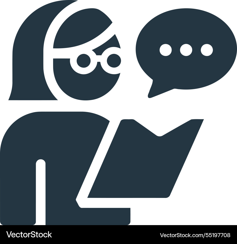 Reading discussion learning icon Royalty Free Vector Image