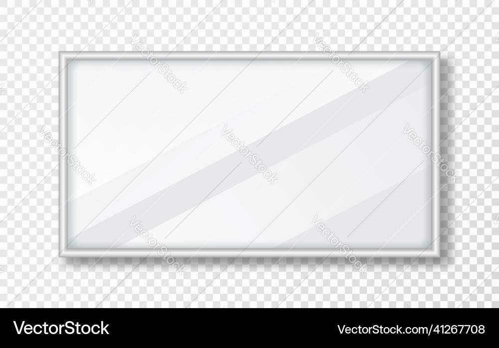 Rectangle mirrors with reflection in silver frame Rectangle mirrors with reflection in silver frame vector image