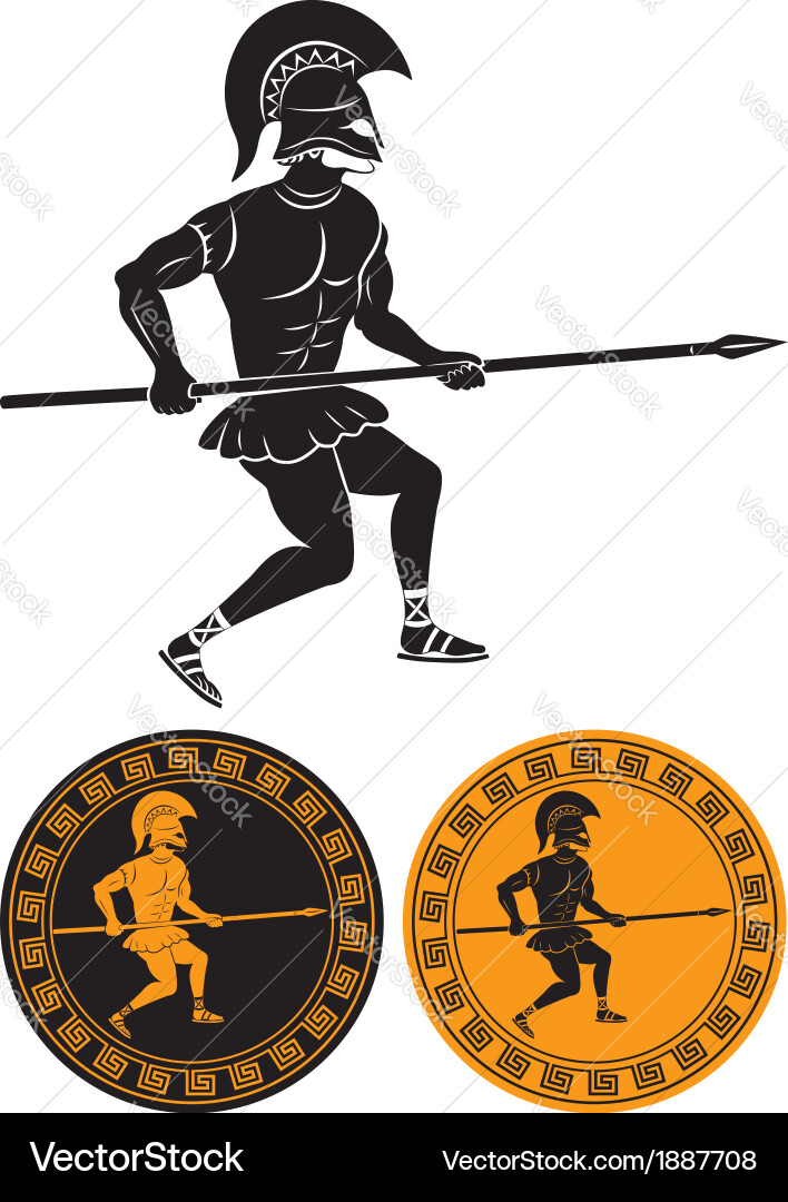 Roman Gladiator with Spear Royalty Free Vector Image