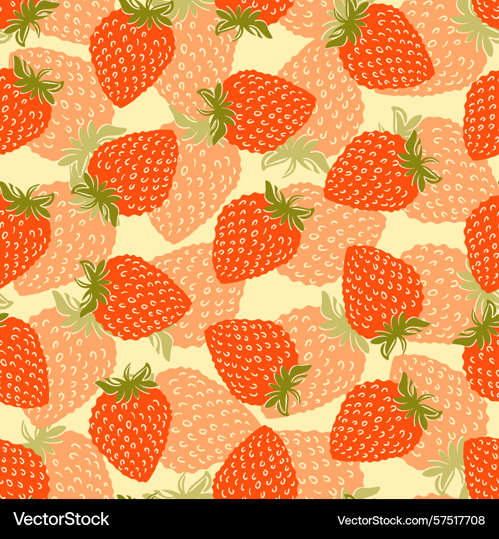 Seamless pattern with strawberry on color Vector Image